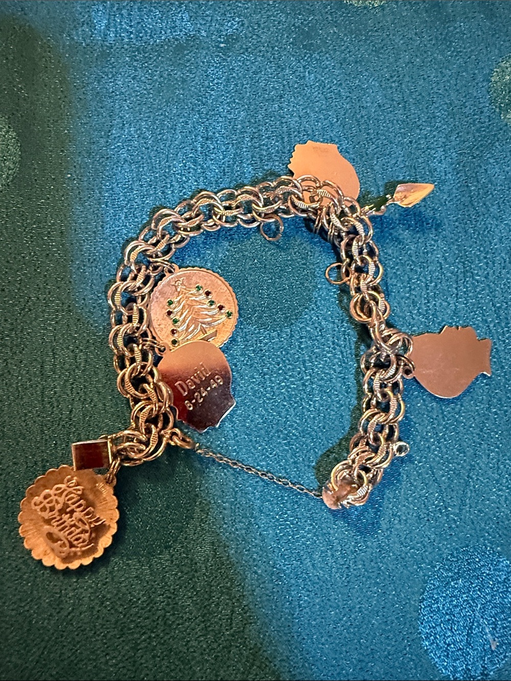 Vintage sterling silver Charm Chain Bracelet